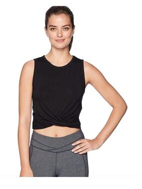 ALO Yoga Navy Twist-Front Crop Tank‎